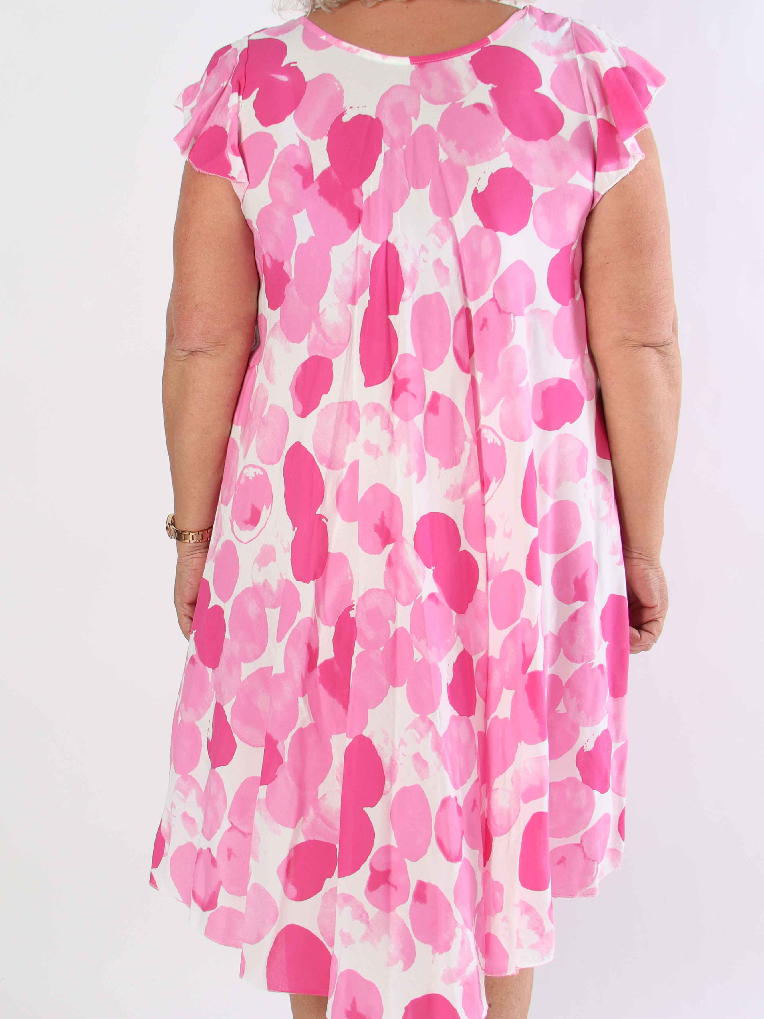 Akantha - Mönstrad plus size sommarklänning i lätt viskos